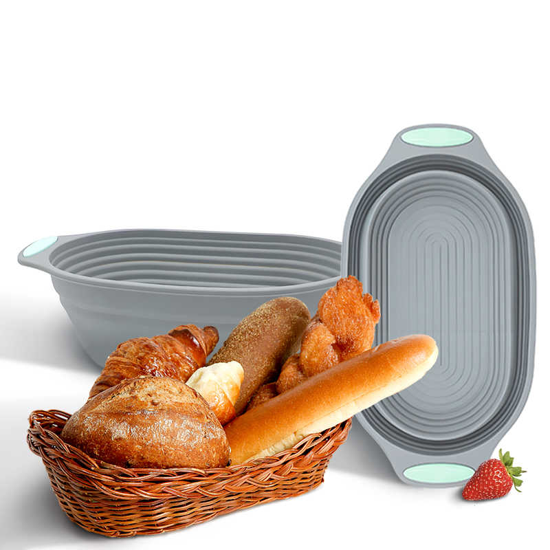 Kitchen Baking Utensil - 1PC シリコン製折りたたみ式バンネットパン発酵バスケット - サワードウパン焼きボウル食品グレードキッチンアクセサリー
