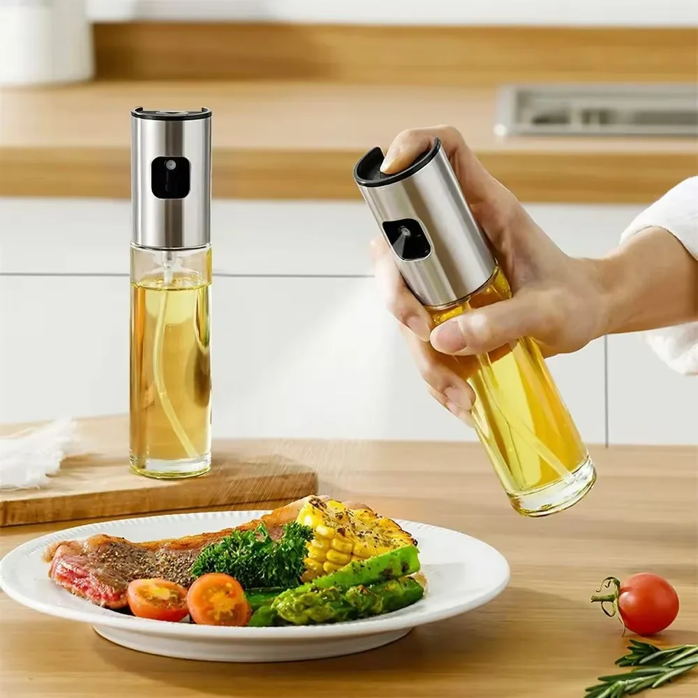 Kitchen Glass Baking Set - ガラス製オイルスプレーヤー、オリーブオイルスプレーミスター、サラダ、バーベキュー、キッチン、ベーキング用、空の酢ボトル