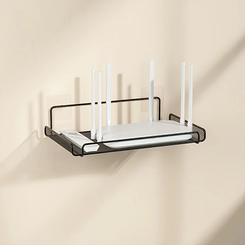 Kitchen Baking Storage - ステンレス製ルーターシェルフ 穴あけ不要 WiFi 壁掛けルーター収納オーガナイザー ホーム バスルーム