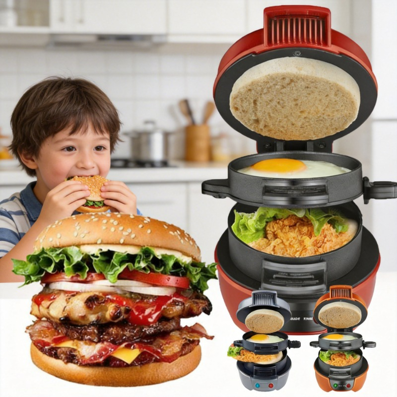 220V 110V ミニ電気バーガーサンドイッチメーカーマシ - Kitchen Baking Machine のレビューと価格