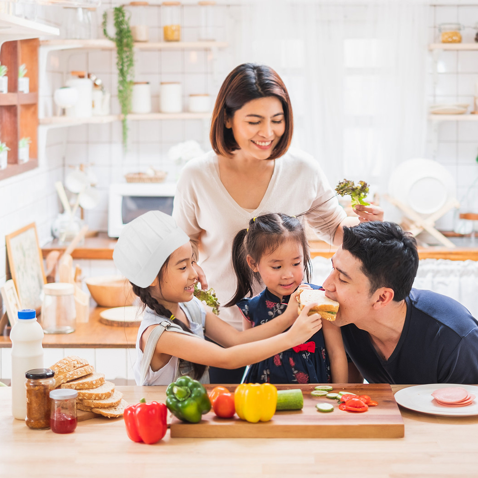 15個入り子供用使い捨てシェフハット、小型、白、不織布、子供 - Kitchen And Baking のレビューと価格