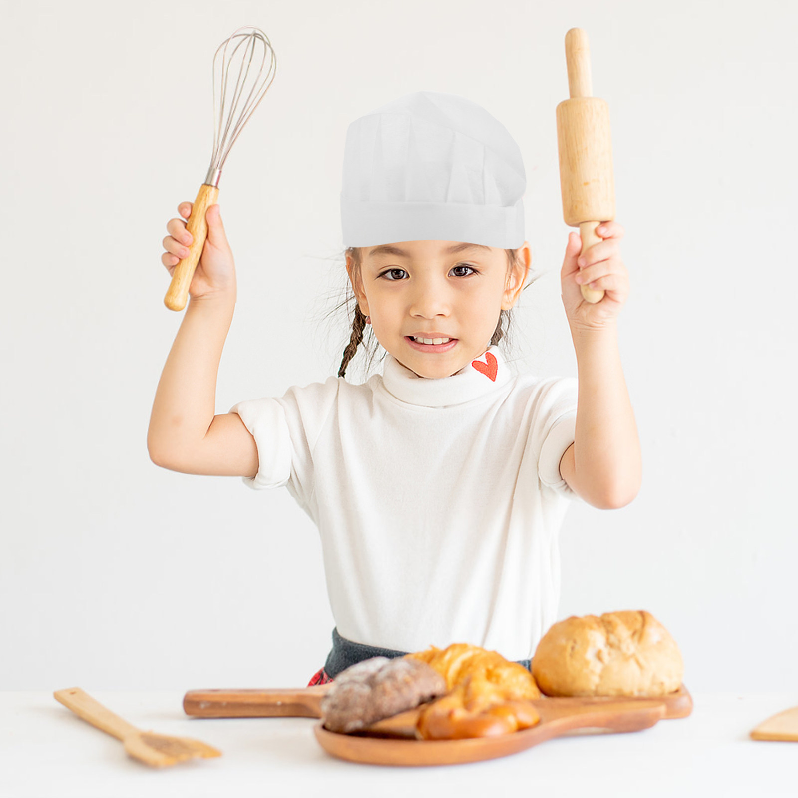 15個入り使い捨て子供用シェフハット、小型ホワイト不織布キッ - Kitchen And Baking のレビューと価格