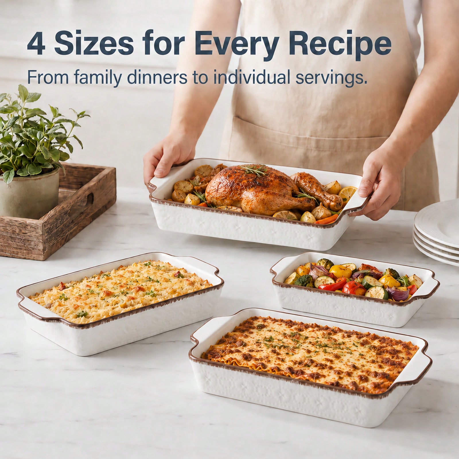 オーブン用キャセロール皿 ヴィンテージ磁器製ベーキング皿 セ - Kitchen Glass Baking Set のレビューと価格