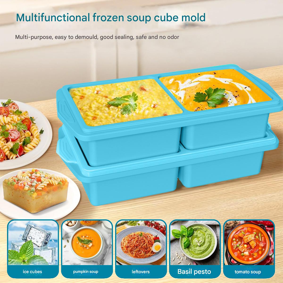 大型シリコン製製氷皿 蓋付き 食品保存容器 冷凍庫用 ベーキ - Kitchen Baking Storage Containers のレビューと価格