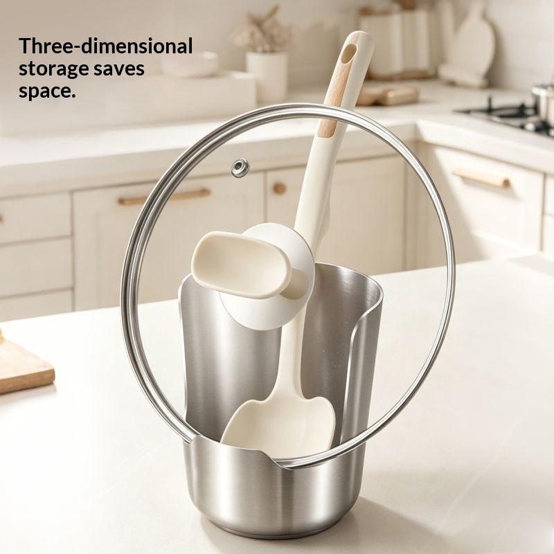 ステンレス製スプーンホルダーラック、蓋と調理器具ホルダー、多 - Kitchen Baking Utensil のレビューと価格