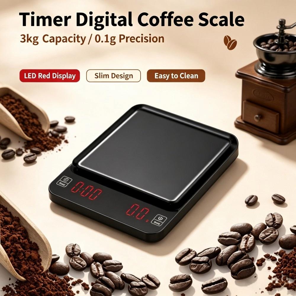 3kg/0.1g高精度デジタルコーヒースケール、LEDポータ - Kitchen And Baking のレビューと価格
