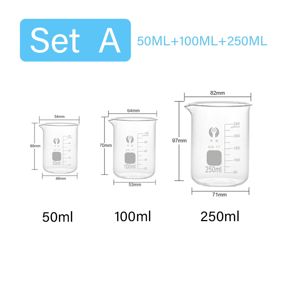 3 ピース/セットガラス計量カップセットクリアスケールカップ - Kitchen Glass Baking Set のレビューと価格
