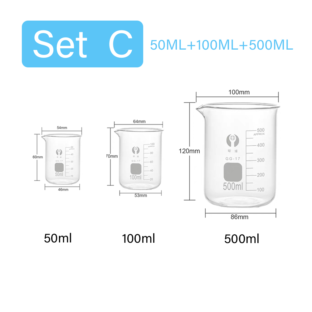 3 ピース/セットガラス計量カップセットクリアスケールカップ - Kitchen Glass Baking Set のレビューと価格