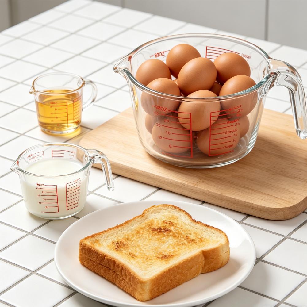 計量カップセット 計量カップ3個 厚いガラス製計量カップセッ - Kitchen Glass Baking Set のレビューと価格