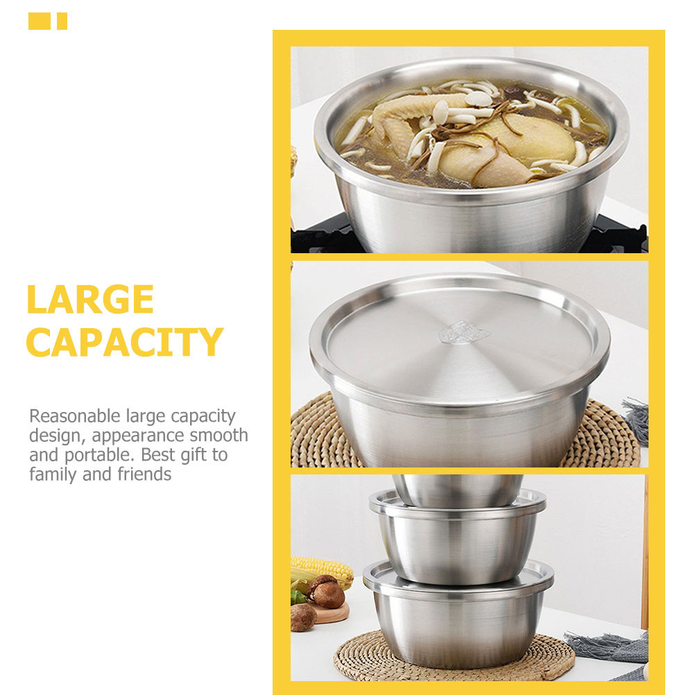 ステンレス製ミキシングボウル1セット、頑丈なキッチンベーキン - Kitchen Baking Storage Containers のレビューと価格