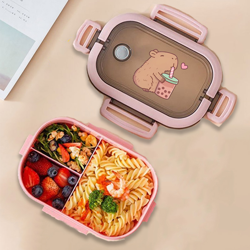 カピバラ弁当箱アニメ動物プリント食品保存容器子供学校ピクニッ - Kitchen Baking Storage のレビューと価格