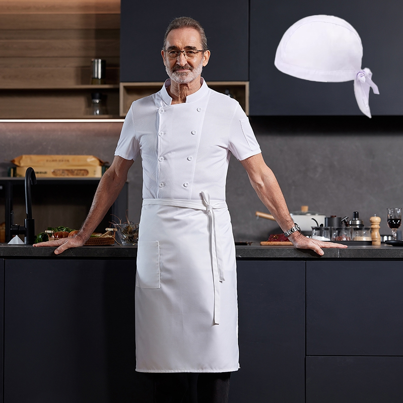 シェフユニフォーム3点セット卸売シェフコート＆キッチンエプロ - Kitchen Set Bakery のレビューと価格