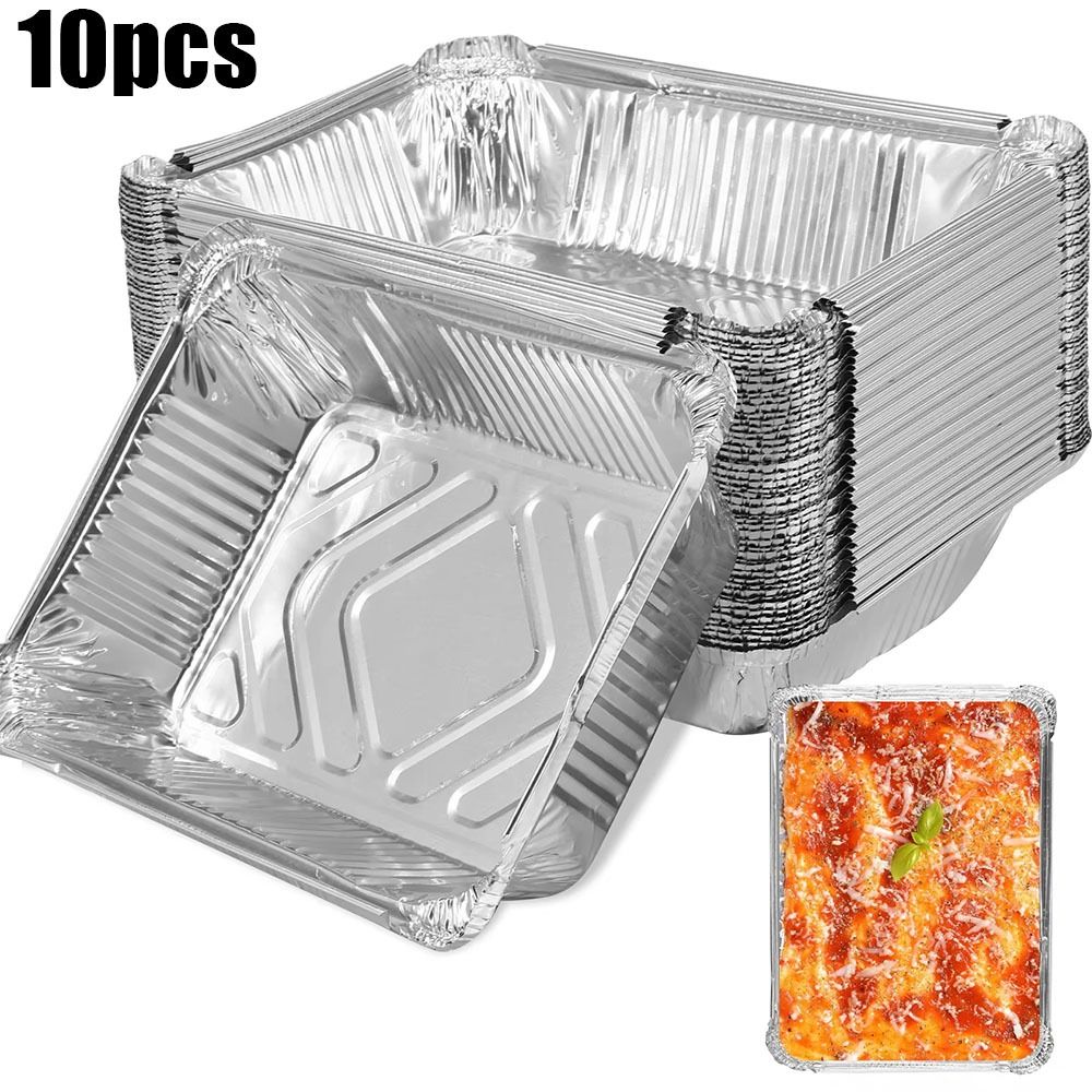 10 個使い捨てアルミ箔食品保存容器オーブンベーキングパン調 - Kitchen Baking Storage Containers のレビューと価格