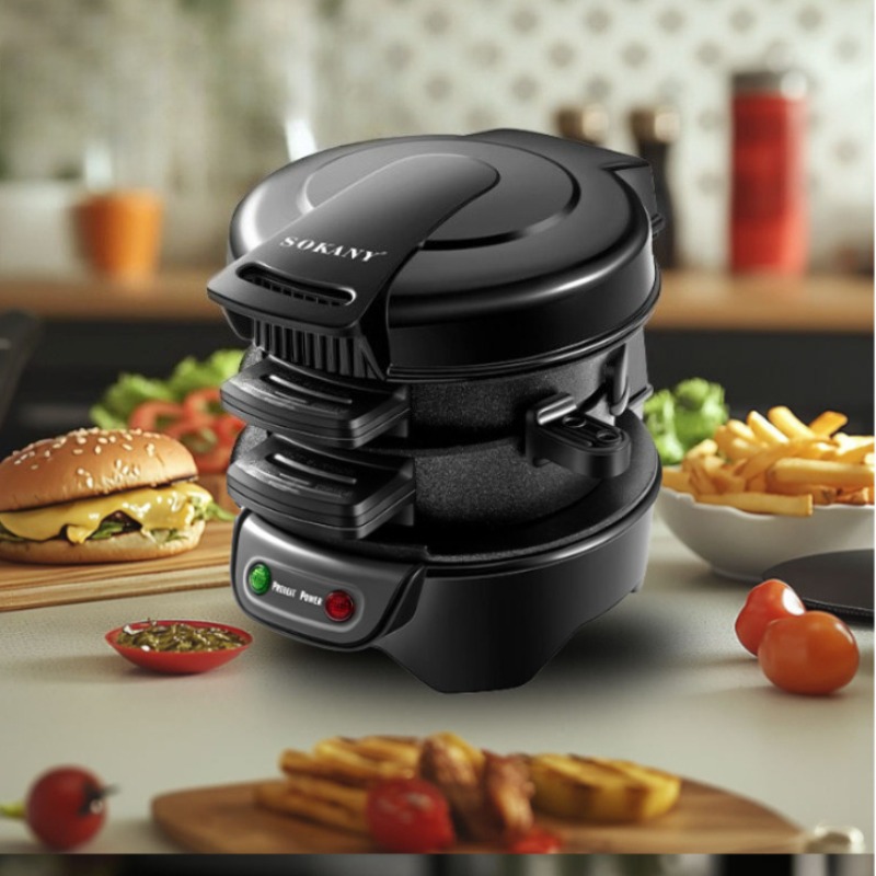 220V 110V ミニ電気バーガーサンドイッチメーカーマシ - Kitchen Baking Machine のレビューと価格