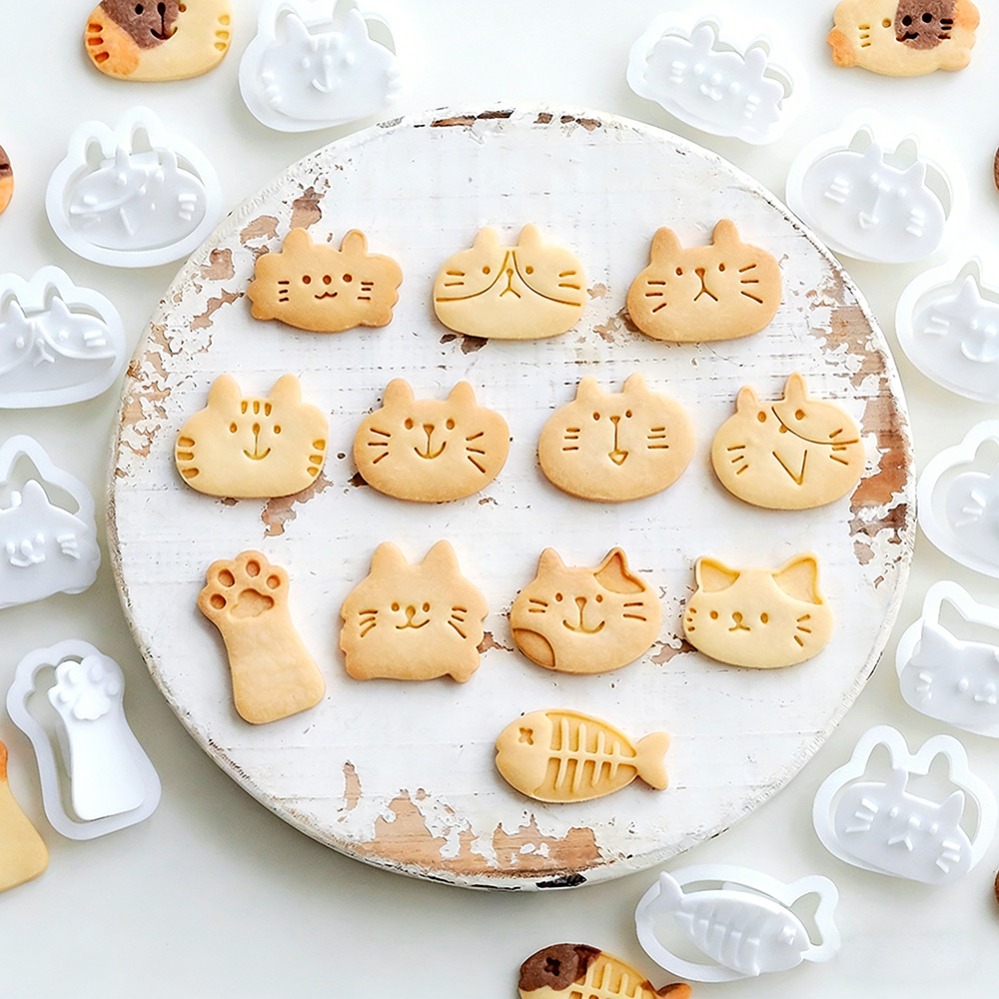 かわいい子猫DIYスタンプクッキーカッター焼き型ベーキングア - Kitchen Baking Storage のレビューと価格